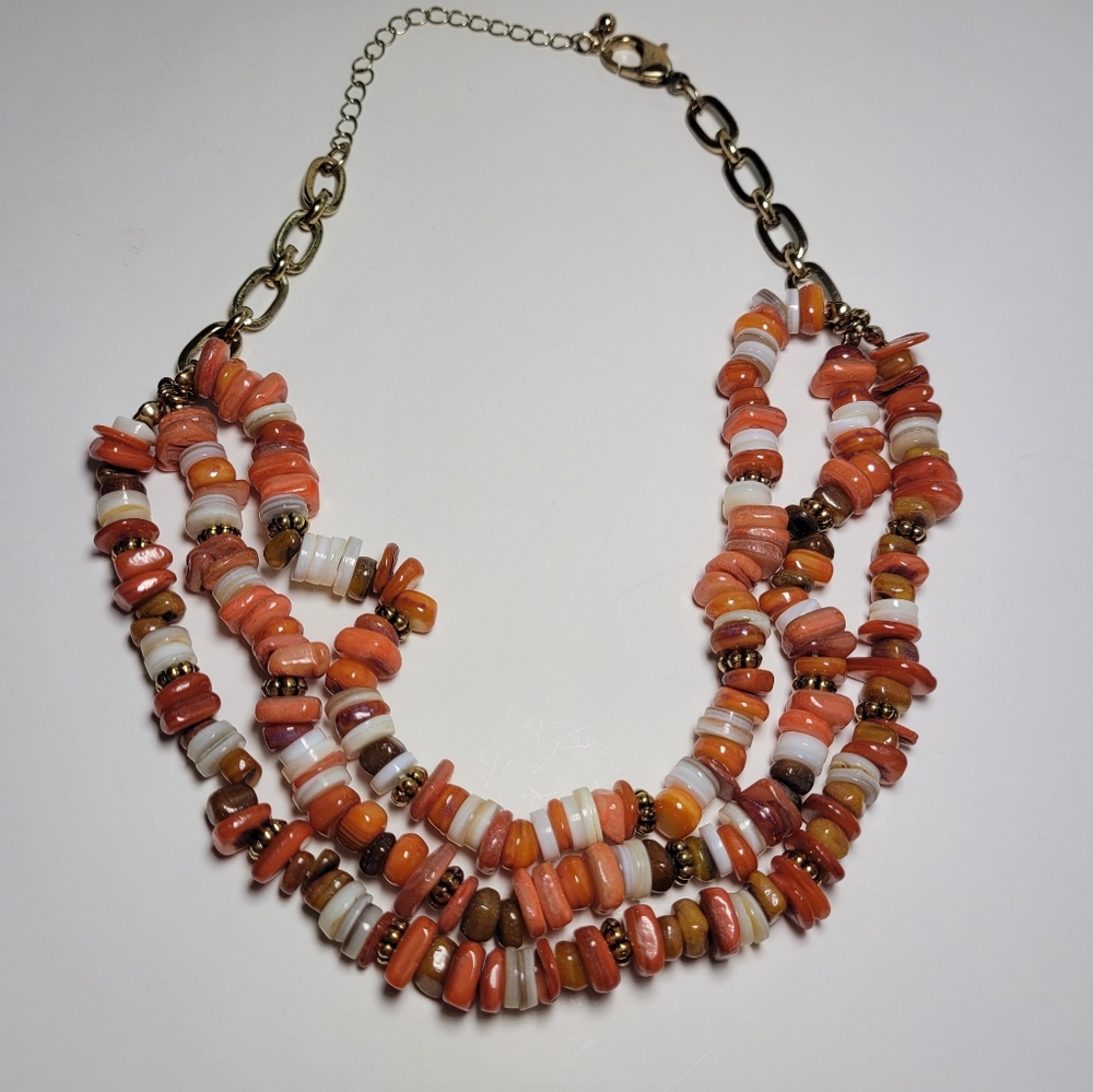 NWOT Free People Riptide Shell Necklace - Paprika